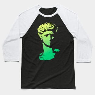 Greek Face Abstract - Green Baseball T-Shirt